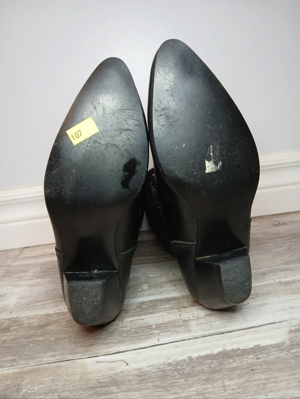 Whimsigoth Victorian Sheer Lace & Faux Leather Ankle Boots - Size 6 - Picture 4 of 11